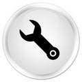 Wrench icon premium white round button