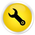 Wrench icon premium yellow round button