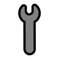 Wrench icon line isolated on white background. Black flat thin icon on modern outline style. Linear symbol and editable stroke. Royalty Free Stock Photo