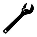 Wrench icon. Monkey wrench glyph icon. Silhouette symbol. Spanner. Vector illustration