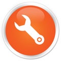 Wrench icon premium orange round button