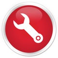 Wrench icon premium red round button