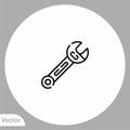 Wrench icon sign vector,Symbol, logo illustration for web and mobile Royalty Free Stock Photo