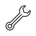 Wrench icon vector sign and symbol isolated on white background