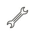 Wrench icon vector. Line spanner symbol.