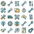 Wrench icons vector flat