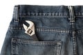 Wrench in jean Royalty Free Stock Photo