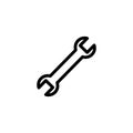Wrench Line Icon In Flat Style For App, UI, Websites. Black Spanner Icon Vector Illustration