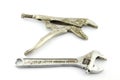 The wrench and Locking pliers Royalty Free Stock Photo