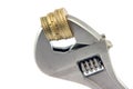 Wrench and money Royalty Free Stock Photo