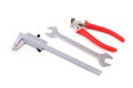 Wrench, nippers, measuring device Royalty Free Stock Photo