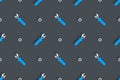 Wrench with nut seamless pattern. Royalty Free Stock Photo