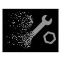 White Broken Pixel Halftone Wrench And Nuts Icon Royalty Free Stock Photo