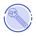 Wrench, Option, Tool, Spanner, Tool Blue Dotted Line Line Icon
