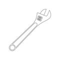 Wrench Outline Icon Illustration on White Background