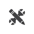 Wrench and pencil vector icon