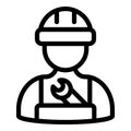 Wrench repairman icon, outline style Royalty Free Stock Photo