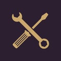 The wrench and screwdriver icon. Settings symbol Royalty Free Stock Photo