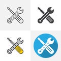 Wrench and screwdriver icon Royalty Free Stock Photo