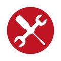 Wrench and screwdriver mechanic tools icon