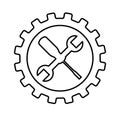 Wrench and screwdriver mechanic tools icon