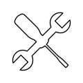 Wrench and screwdriver mechanic tools icon