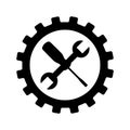 Wrench and screwdriver mechanic tools icon Royalty Free Stock Photo