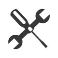 Wrench and screwdriver mechanic tools icon