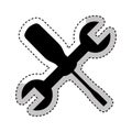 Wrench and screwdriver mechanic tools icon