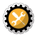 Wrench and screwdriver mechanic tools icon