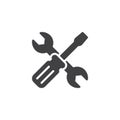 Wrench and screwdriver tools vector icon