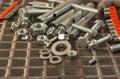 End wrenches lying on the workbench Royalty Free Stock Photo