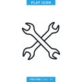 Wrench, Spanner Icon Vector Logo Design Template. Tools, Repair, Service Symbol Royalty Free Stock Photo