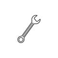 Wrench and spanner line icon, build repair Royalty Free Stock Photo