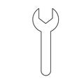 Wrench or spanner repair tool, doodle style flat vector outline for coloring book