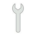 Wrench or spanner repair tool, doodle style vector