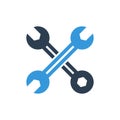 Wrench and Spanner repair tool. Mechanic or engineer instruments. Support service vector icon