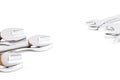 Wrench spanner tools on white background. Copy space for text Royalty Free Stock Photo
