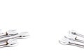 Wrench spanner tools on white background. Copy space for text Royalty Free Stock Photo