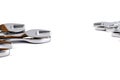 Wrench spanner tools on white background. Copy space for text Royalty Free Stock Photo