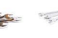 Wrench spanner tools on white background. Copy space for text Royalty Free Stock Photo