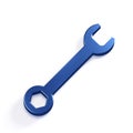 Wrench Tool. 3D Blue Render Illustration