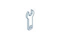 wrench tool isometric icon. 3d line art technical drawing. Editable stroke vector