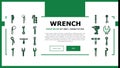 wrench tool spanner repair landing header vector