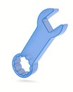 Wrench on white background. Isolated 3D illustration Royalty Free Stock Photo