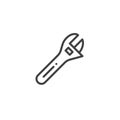 Wrench work tool line icon