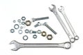 Wrenches, bolts and washers Royalty Free Stock Photo