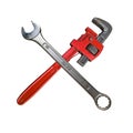 Wrenches Crossed Royalty Free Stock Photo