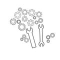 Wrenches and gears vector icon