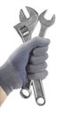 Wrenches in hand Royalty Free Stock Photo